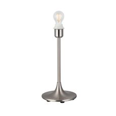 Crowne Round Curved Base Table Lamp Without Shade, Inline Switch, 1 Light E27 Satin Nickel