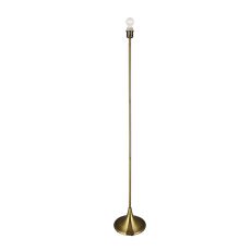 Crowne Round Curved Base Floor Lamp Without Shade, Inline Switch, 1 Light E27 Antique Brass