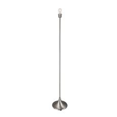 Crowne Round Curved Base Floor Lamp Without Shade, Inline Switch, 1 Light E27 Satin Nickel