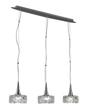 O2 Linear Pendant 3 Light E27 Line Large, Polished Chrome