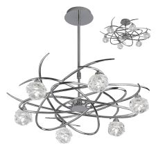 Maremagnum Telescopic Convertible To Semi Flush 6 Light G9, Polished Chrome