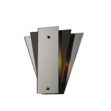 Atlantis 250 x 260mm Wall Lamp, 1 Light E27 Black/Mirror