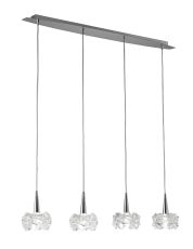 Artic Linear Pendant 4 Light G9 Line, Polished Chrome