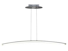 Hemisferic Linear Pendant 28W LED 110cm Bar 3000K, 2520lm, Satin Aluminium/Frosted Acrylic, 3yrs Warranty