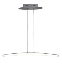 Hemisferic Linear Pendant 20W LED 70cm Bar 3000K, 1800lm, Satin Aluminium / Frosted Acrylic, 3yrs Warranty