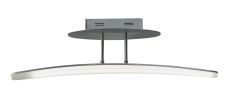 Hemisferic Linear Semi Flush 20W LED 70cm Bar 3000K, 1800lm, Satin Aluminium / Frosted Acrylic, 3yrs Warranty