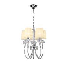 Loewe Slim Pendant 5 Light E14, Polished Chrome With Cmozarella Shades