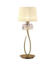 Loewe Table Lamp 1 Light E27 Large, Antique Brass With Cmozarella Shade