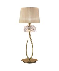Loewe Table Lamp 1 Light E27 Large, Antique Brass With Soft Bronze Shade