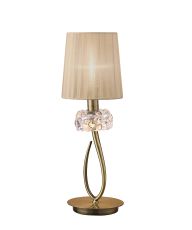 Loewe Table Lamp 1 Light E14 Small, Antique Brass With Soft Bronze Shade