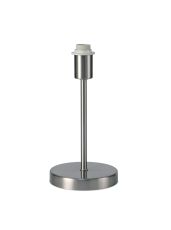 Cedar Round Base Small Table Lamp Without Shade, Inline Switch, 1 Light E14 Satin Nickel