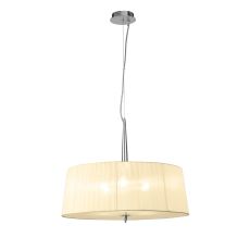 Loewe Single Pendant 3 Light E27, Polished Chrome With Cmozarella Shade