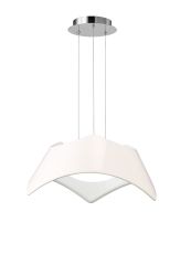 Maui Pendant 5W+19W LED 3000K, 2520lm, Gloss White / Polished Chrome, 3yrs Warranty