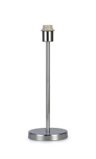 Cedar Round Base Medium Table Lamp Without Shade, Inline Switch, 1 Light E27 Polished Chrome