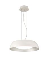 Argenta Pendant Small 18W LED 3000K, 1800lm, Matt White/Silver/White Acrylic, 3yrs Warranty