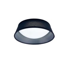 Nordica Flush Ceiling, 2 Light E27 Max 20W, 32cm, White Acrylic With Black Shade, 2yrs Warranty