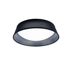 Nordica Flush Ceiling, 3 Light E27 Max 20W, 45cm, White Acrylic With Black Shade, 2yrs Warranty