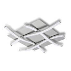 Nur Square Flush Ceiling 34W LED 3000K, 2600lm, Silver/Frosted Acrylic/Polished Chrome, 3yrs Warranty