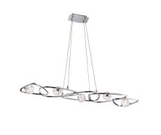 Lux Linear Pendant 5 Light G9 Line, Polished Chrome