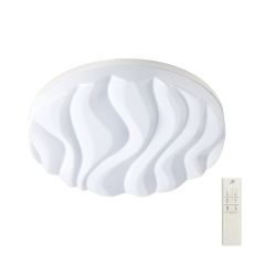 Arena Ceiling / Wall Light Large Round 60W LED IP44 ,Tuneable 3000K-6500K,4500lm,Dimmable via RF Remote Ctrl Matt White / Acrylic,3yrs Warranty