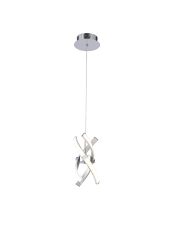 Espirales 15cm Pendant 1 Light 12W LED 3000K, 840lm, Silver/Frosted Acrylic/Polished Chrome, 3yrs Warranty