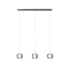 Khalifa Linear Pendant 3 X 6W LED 3000K Line Polished Chrome / Glass, 3240lm, 3yrs Warranty