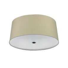 Argi 60cm Flush 3 Light E27 Round With Taupe Shade Brown Oxide