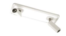 Ibiza Flush Ceiling, Wall 2 Head With Backlit Light 2x5W+10W LED White, 1500lm, 4000K, 3yrs Warranty