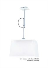 Habana Telescopic Square Pendant 1 Light WITHOUT SHADE E27, Matt White/Polished Chrome