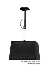 Habana Telescopic Square Pendant 1 Light WITHOUT SHADE E27 Black/Polished Chrome