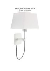 Habana Wall Lamp Telescopic WITHOUT SHADE 1 Light E27 , Matt White/Polished Chrome