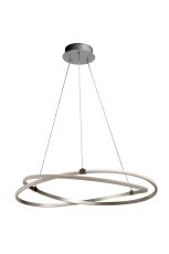 Infinity 51cm Pendant 42W LED 3000K, 3400lm, Silver/Polished Chrome/White Acrylic, 3yrs Warranty