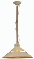 Industrial Ceiling 1 Light 40W E27 Large, Sand Metal, Beige Belt