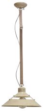Industrial 35cm Ceiling 1 Light 40W E27 Medium, Sand Metal, Beige Belt