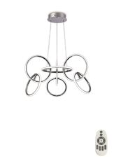 Aros Pendant 89cm Diameter, 7 Ring, 81W LED 3000K, 3500lm, Chrome, RF Remote Control3yrs Warranty