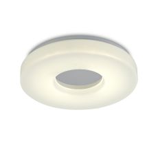 Joop IP44 18W LED Medium Flush Ceiling Light, 4000K 1400lm CRI80, Polished Chrome With Opal White Acrylic Diffuser