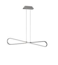 Bucle Linear Pendant 42W LED 3000K, 3650lm, SIlver, Polished Chrome, Frosted Acrylic, 3yrs Warranty