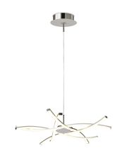 Aire LED Pendant 71cm Round 42W 3000K, 3700lm, Dimmable Silver/Frosted Acrylic/Polished Chrome, 3yrs Warranty