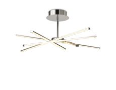 Star LED 69cm Ceiling 70.5cm Round 42W 3000K, 3700lm, Dimmable, Silver/Frosted Acrylic/Polished Chrome, 3yrs Warranty
