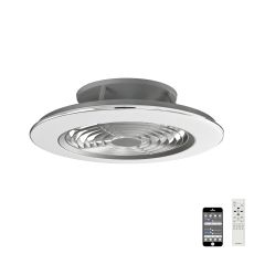 Alisio 70W LED Dimmable Ceiling Light With Built-In 35W DC Reversible Fan, Chrome/Grey Finish c/w Remote Control and APP Control, 4900lm
