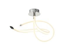 Armonia Semi Flush Curl, 40W LED, 3000K, 3000lm, Polished Chrome/Frosted Acrylic, 3yrs Warranty