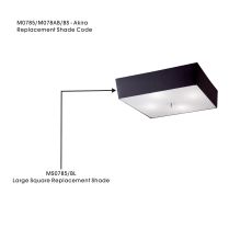 Akira Flush Square Large With Shade Black, Suitable For M0785/0785AB