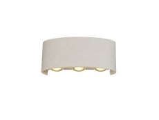 Leoni Up & Downward Lighting Wall Light, 6W LED 3000K, Sand White, 500lm, IP54, 3yrs Warranty