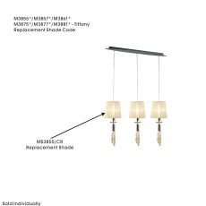 Tiffany Cream Shade Suitable For, M3855/3857/3861/3875/3877/3881, 180/230mmx230mm