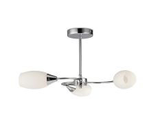 Desaison Semi Flush 3 Light E14 Polished Chrome/Opal Glass