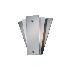 Atlantis 250 x 260mm Wall Lamp, 1 Light E27 Smoked Mirror/Frosted
