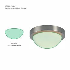 Porter Replacement Small Opal White Glass For D0395 & D0771