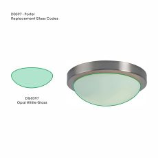 Porter Replacement Large Opal White Glass For D0397 & D0773