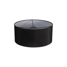 Sigma Round Cylinder, 400 x 180mm Faux Silk Fabric Shade, Black/White Laminate