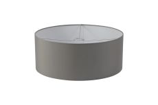 Sigma Round Cylinder, 500 x 200mm Faux Silk Fabric Shade, Grey/White Laminate